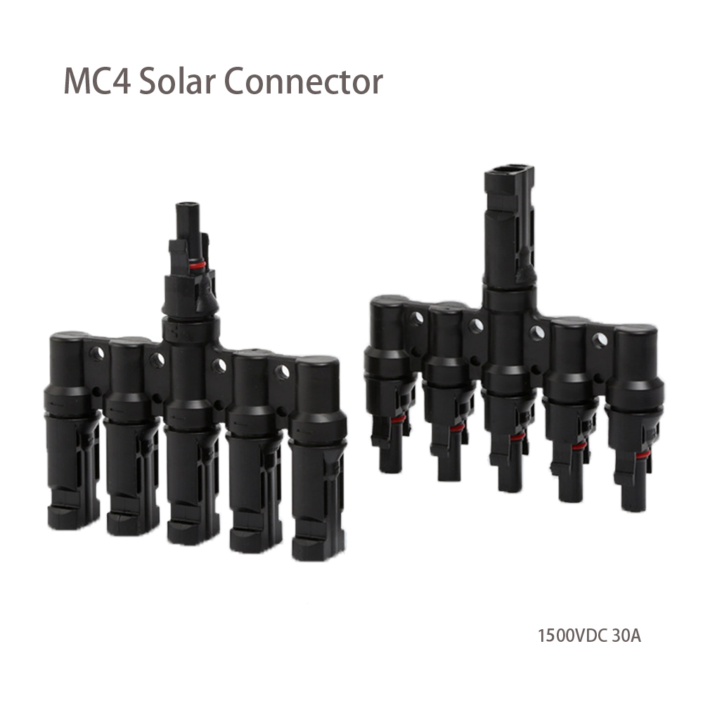 Solar Cable Mc4 Connector - 太陽光発電パネル用の並列電源ケーブル,1ペア,30A,1500V,5分岐タイプ