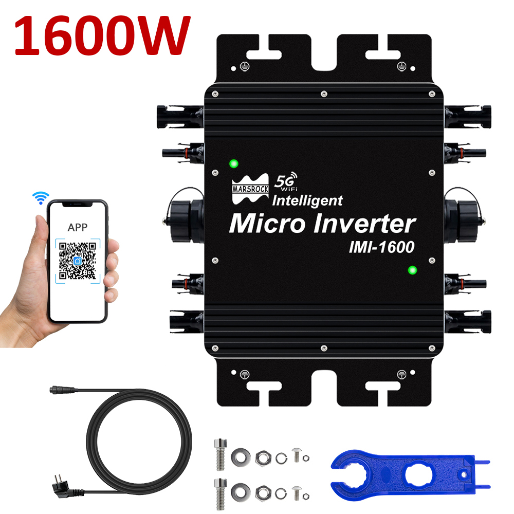 Off Grid Solar Kit - グリッドシステム用マイクロソーラーインバーター,家電用,Wifi機能,mpt,22-50v〜110v,120v,220v,230v,1600 v
