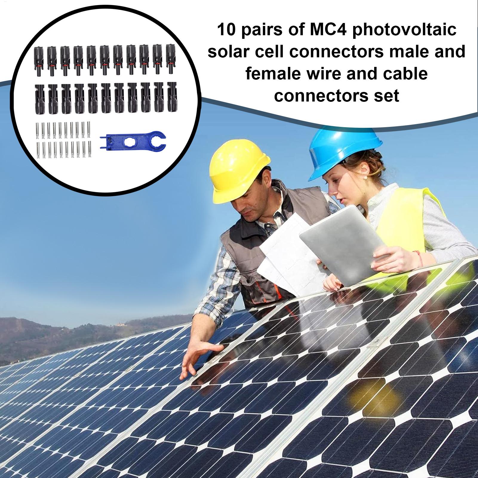 10 ペア MC4 太陽光発電ソーラーコネクタ効率防水男性と - Solar Cable Mc4 Connector のレビューと価格