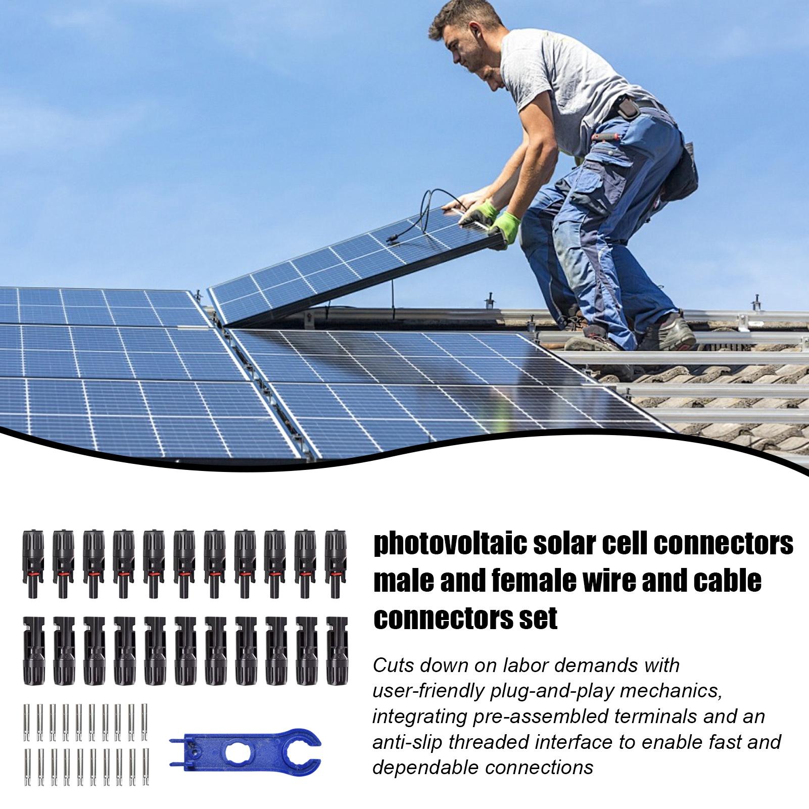 10 ペア MC4 太陽光発電ソーラーコネクタ効率防水男性と - Solar Cable Mc4 Connector のレビューと価格
