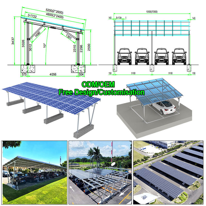 単柱式ソーラーカーポートPV設置構造アルミ製駐車キャノピーシ - Renewable Energy Us のレビューと価格