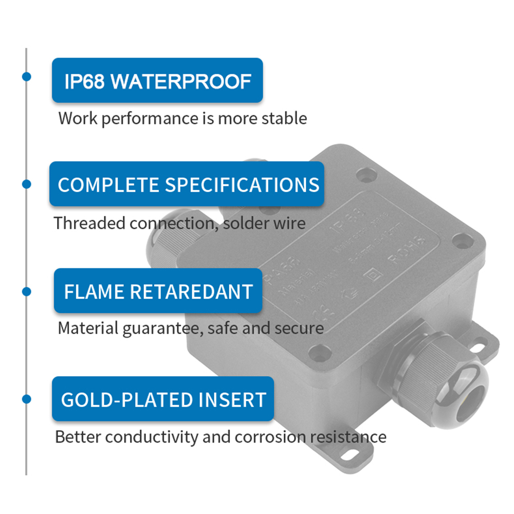 防水IP68ジャンクションボックス,防水,3ウェイミニコネク - Cable Gland Waterproof のレビューと価格