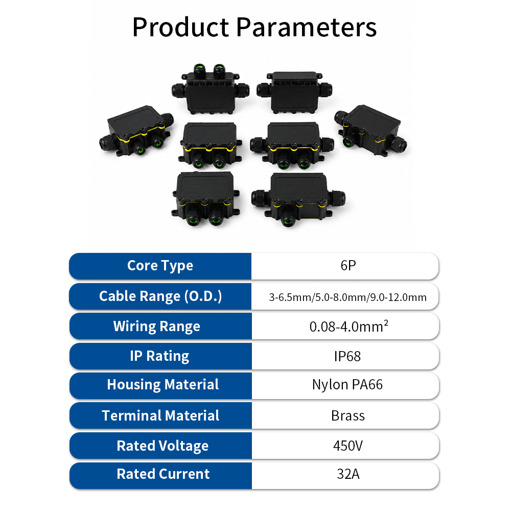 IP68防水ジャンクションボックス 2-8ウェイ 6極電気ケ - Cable Gland Waterproof のレビューと価格