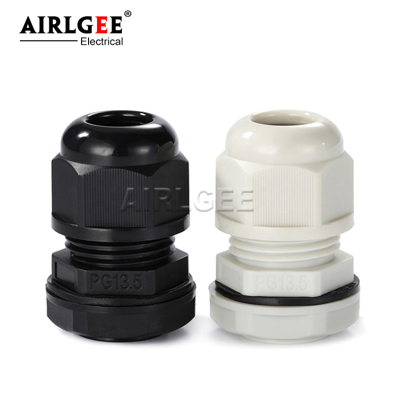 10個白黒ナイロンプラスチックコネクタPG7 PG9 PG1 - Cable Gland Waterproof のレビューと価格