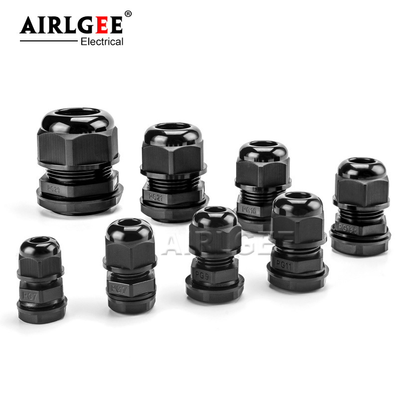 10個白黒ナイロンプラスチックコネクタPG7 PG9 PG1 - Cable Gland Waterproof のレビューと価格
