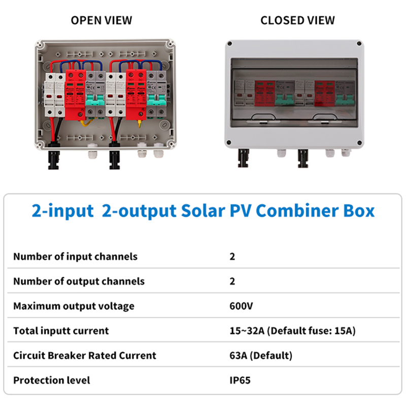 全銅線PVコンビナーボックス 600V 2入力2出力 DCソ - Renewable Energy Us のレビューと価格