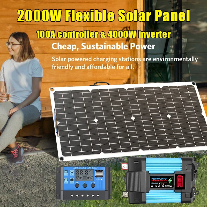 4000W ソーラーパネルキット 12V から 110V/2 - Off Grid Solar Kit のレビューと価格